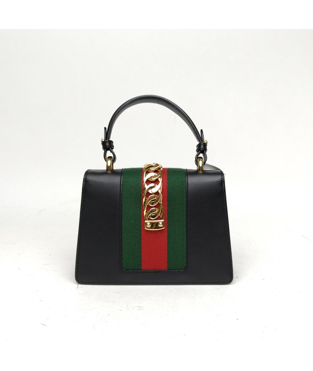 GUCCI Черная кожаная сумка через плечо, фото 4