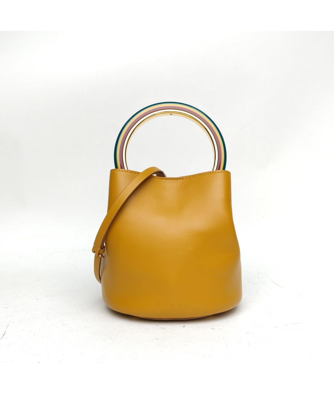 MARNI Желтая кожаная сумка через плечо, фото 2