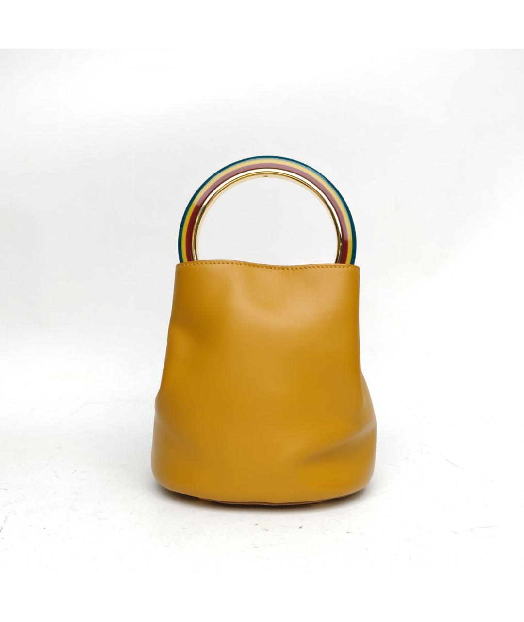 MARNI Желтая кожаная сумка через плечо, фото 4