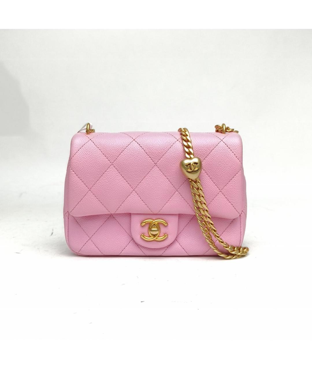 CHANEL Розовая кожаная сумка через плечо, фото 2