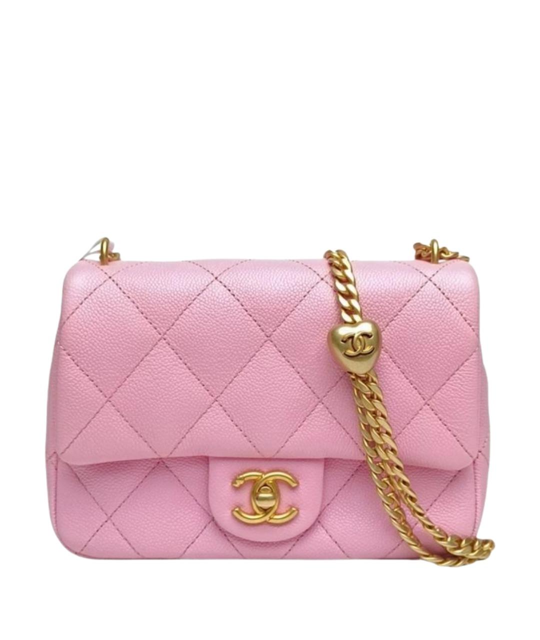 CHANEL Розовая кожаная сумка через плечо, фото 1