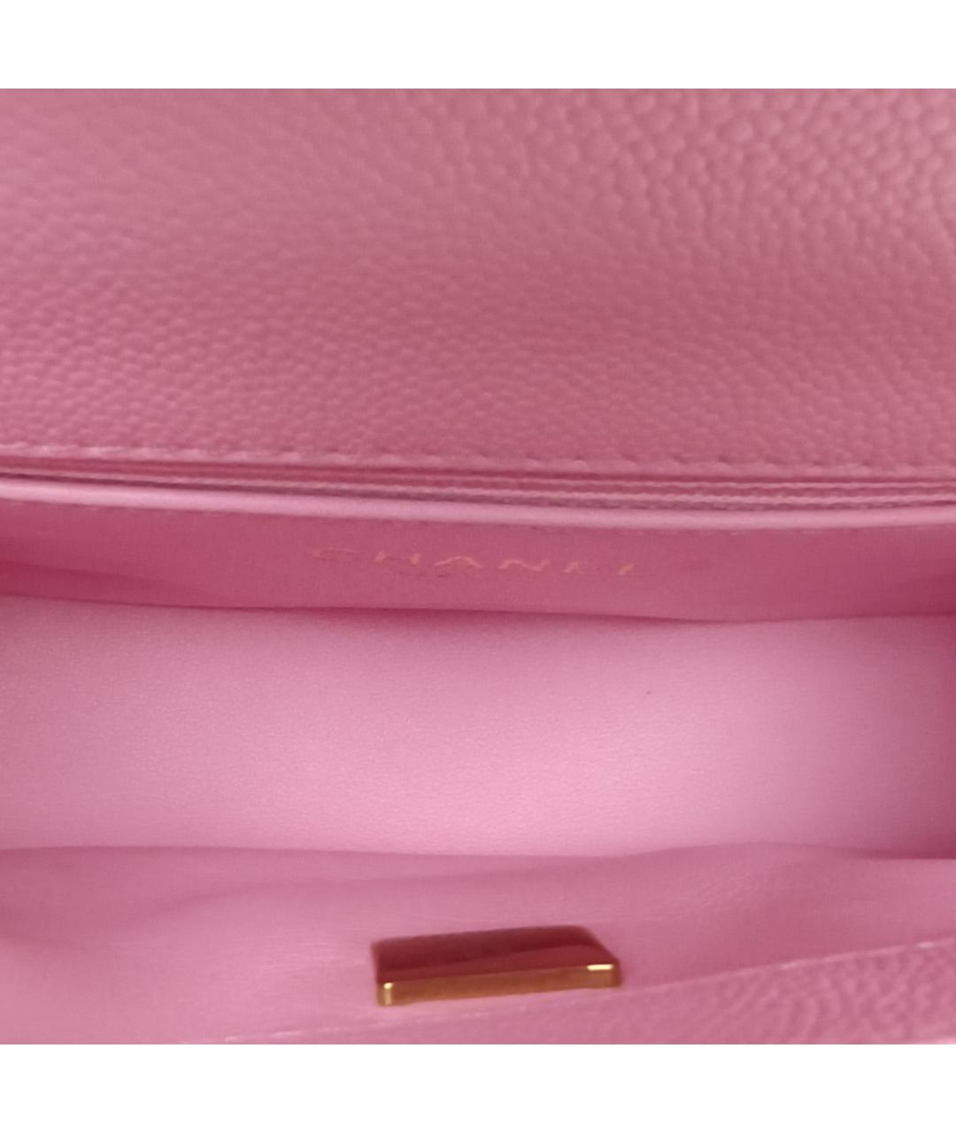 CHANEL Розовая кожаная сумка через плечо, фото 8