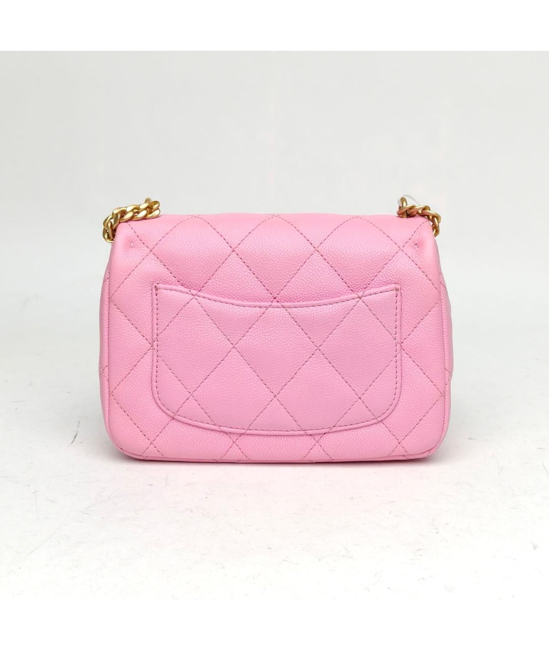 CHANEL Розовая кожаная сумка через плечо, фото 4