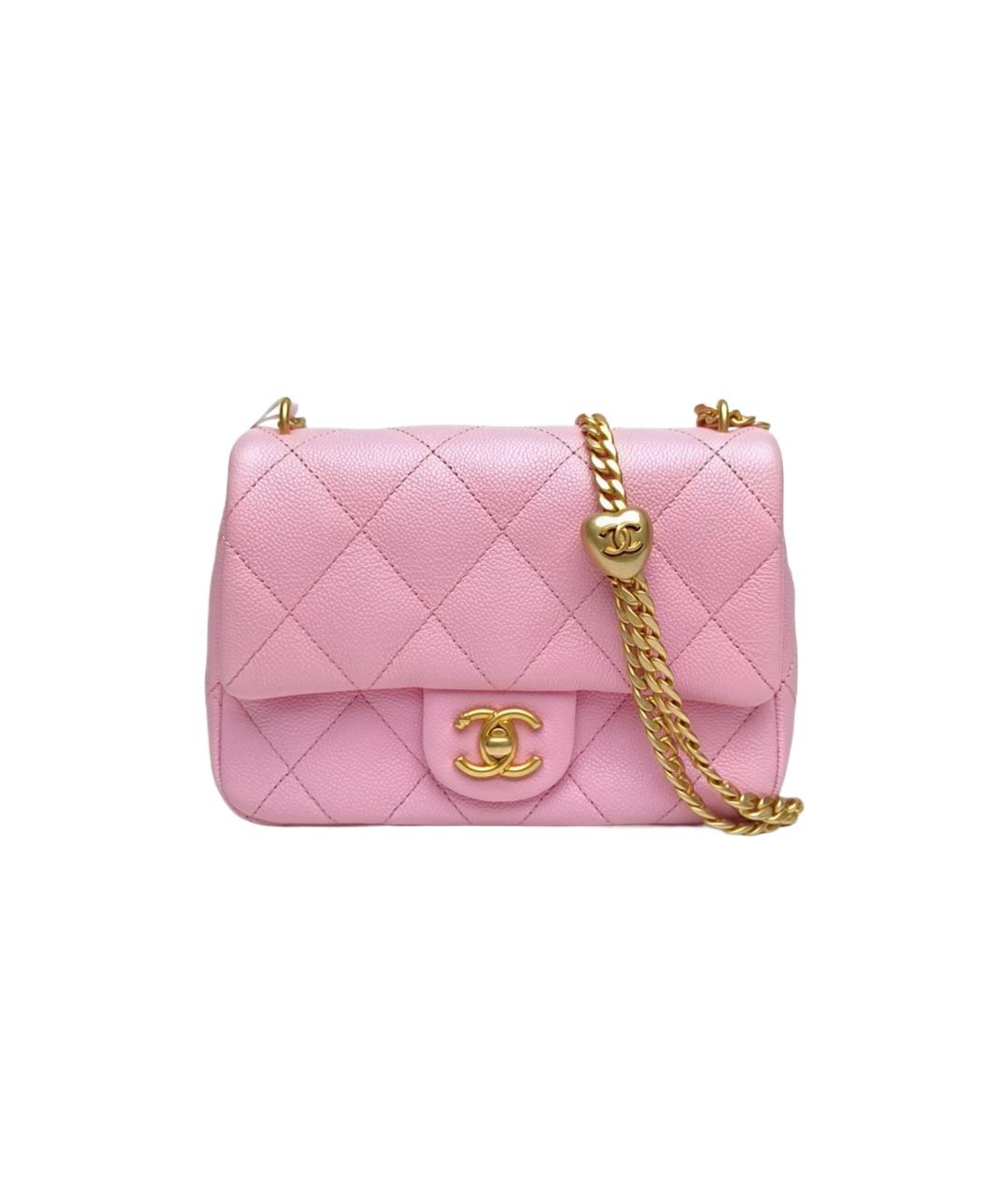 CHANEL Розовая кожаная сумка через плечо, фото 10