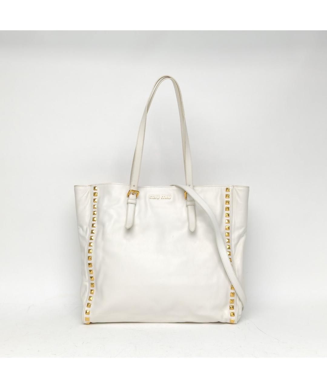 MIU MIU Белая кожаная сумка через плечо, фото 2
