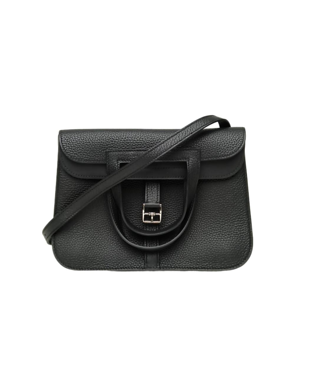 HERMES Черная кожаная сумка через плечо, фото 9