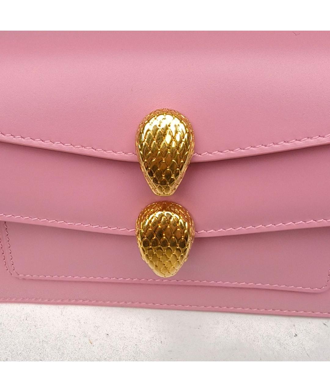 BVLGARI Розовая кожаная сумка через плечо, фото 4