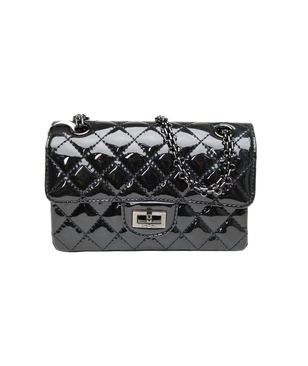 CHANEL Черная сумка через плечо из лакированной кожи, фото 10