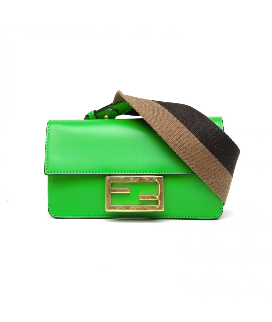 FENDI Зеленая кожаная сумка через плечо, фото 2