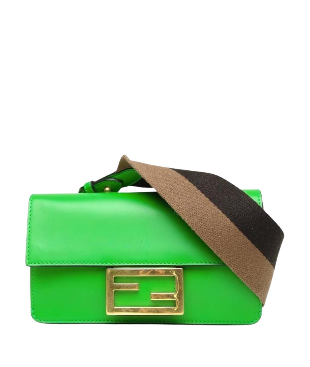 FENDI Зеленая кожаная сумка через плечо, фото 1