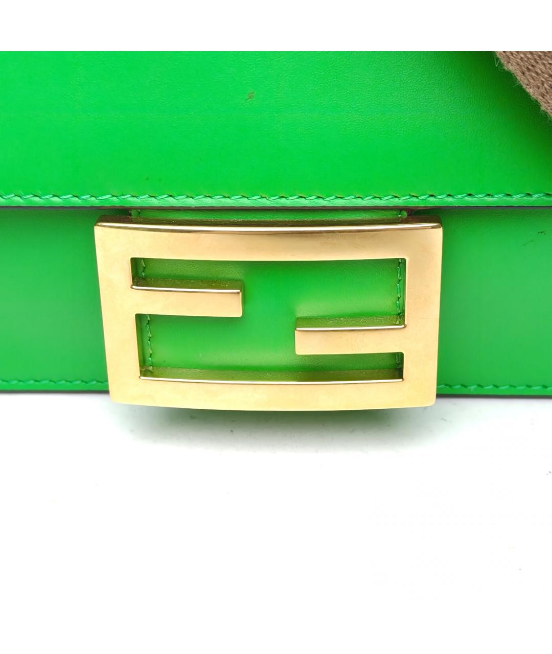 FENDI Зеленая кожаная сумка через плечо, фото 8