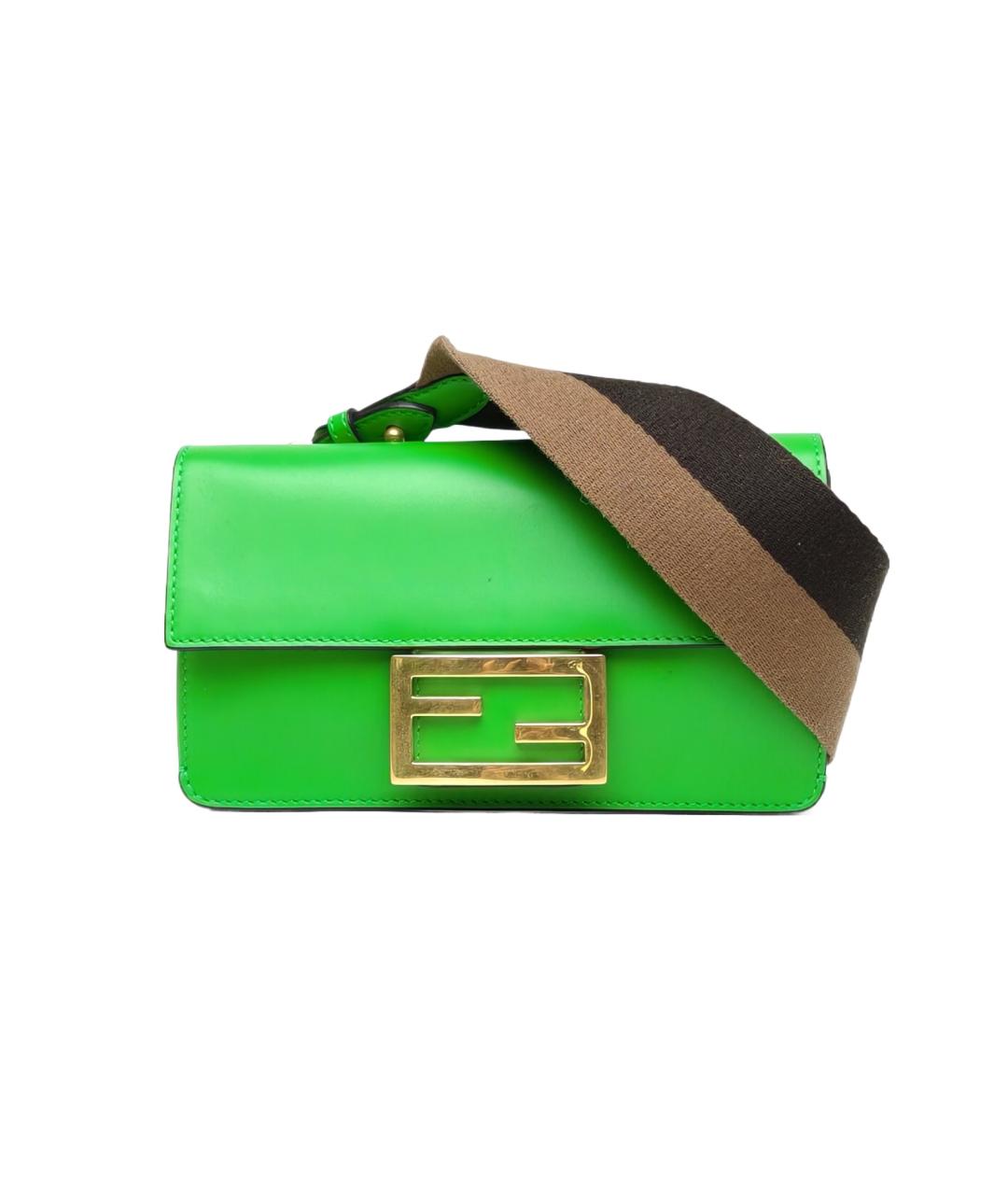 FENDI Зеленая кожаная сумка через плечо, фото 10