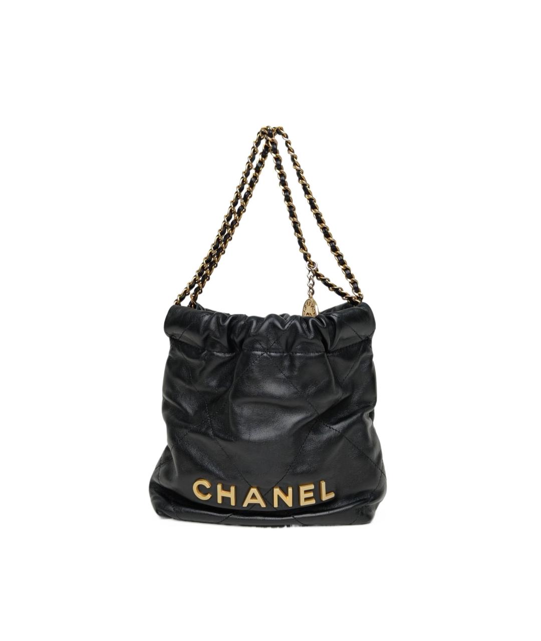 CHANEL Черная кожаная сумка тоут, фото 10