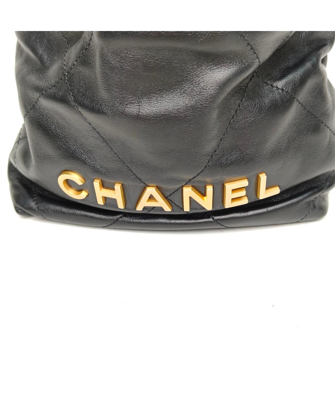 CHANEL Черная кожаная сумка тоут, фото 7