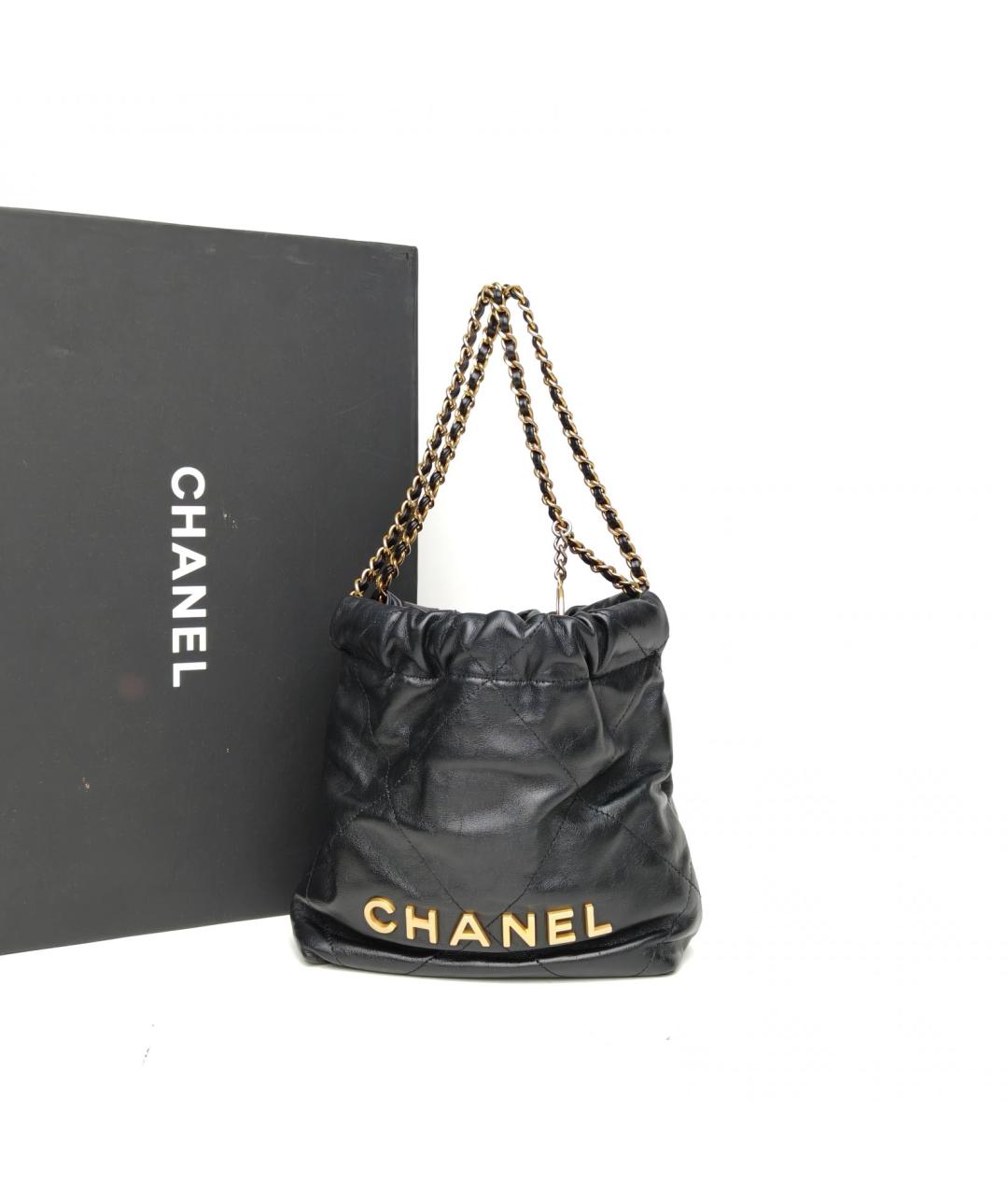 CHANEL Черная кожаная сумка тоут, фото 9