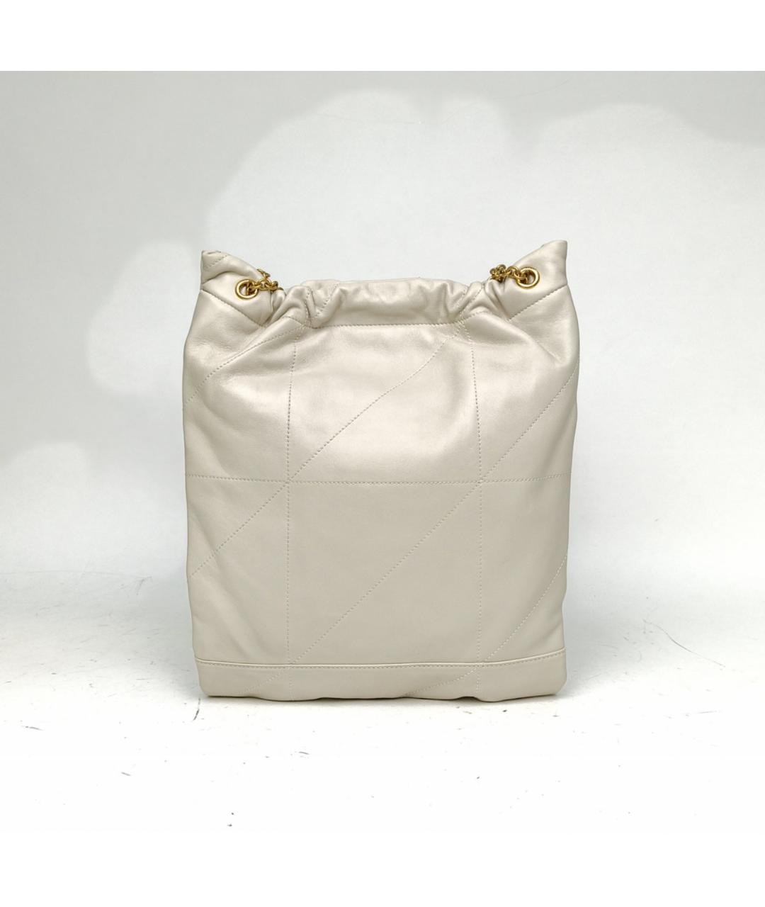 SAINT LAURENT Белая кожаная сумка через плечо, фото 4