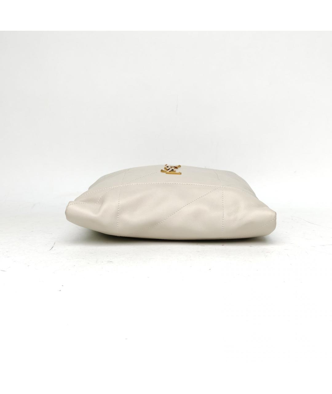 SAINT LAURENT Белая кожаная сумка через плечо, фото 6