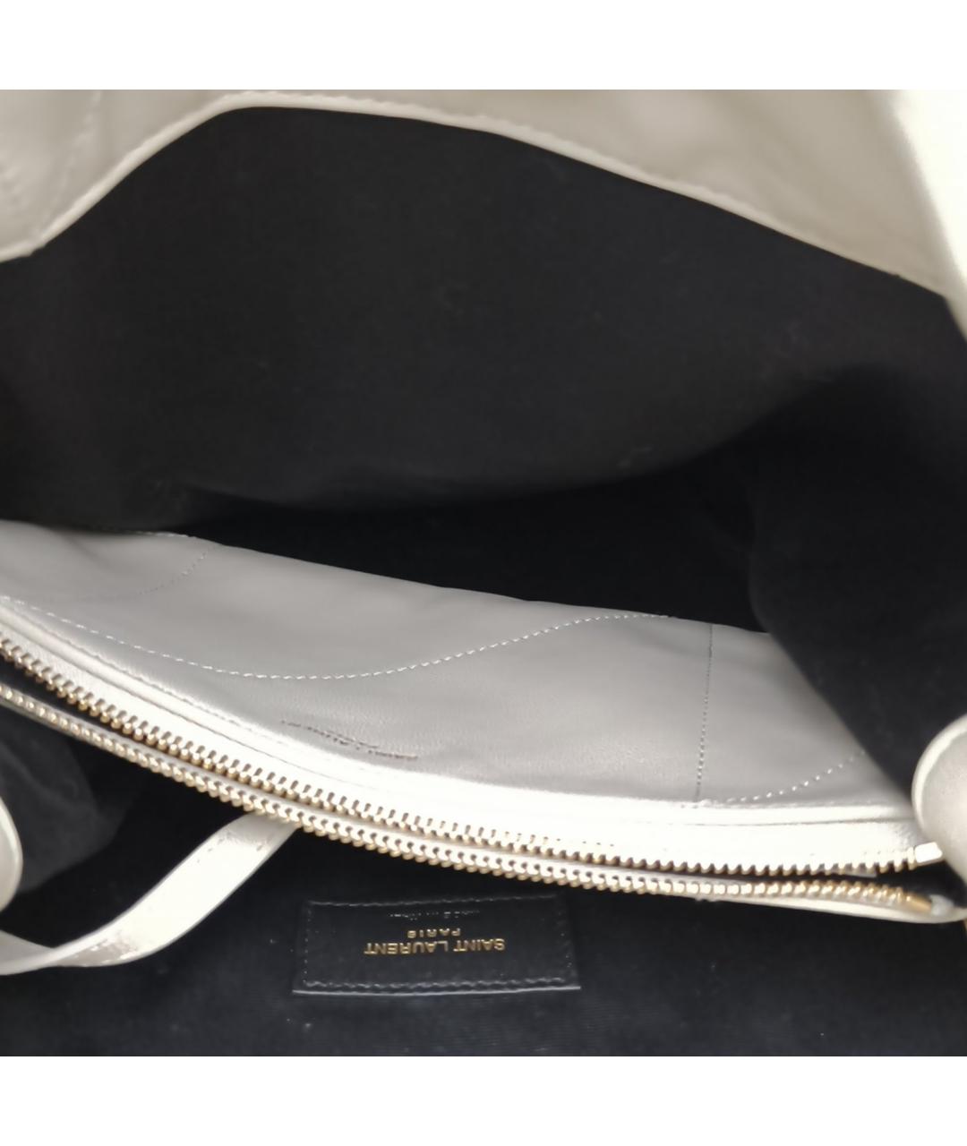 SAINT LAURENT Белая кожаная сумка через плечо, фото 8