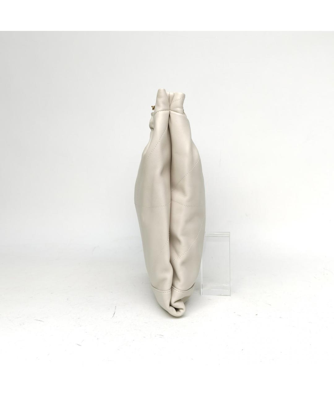 SAINT LAURENT Белая кожаная сумка через плечо, фото 5