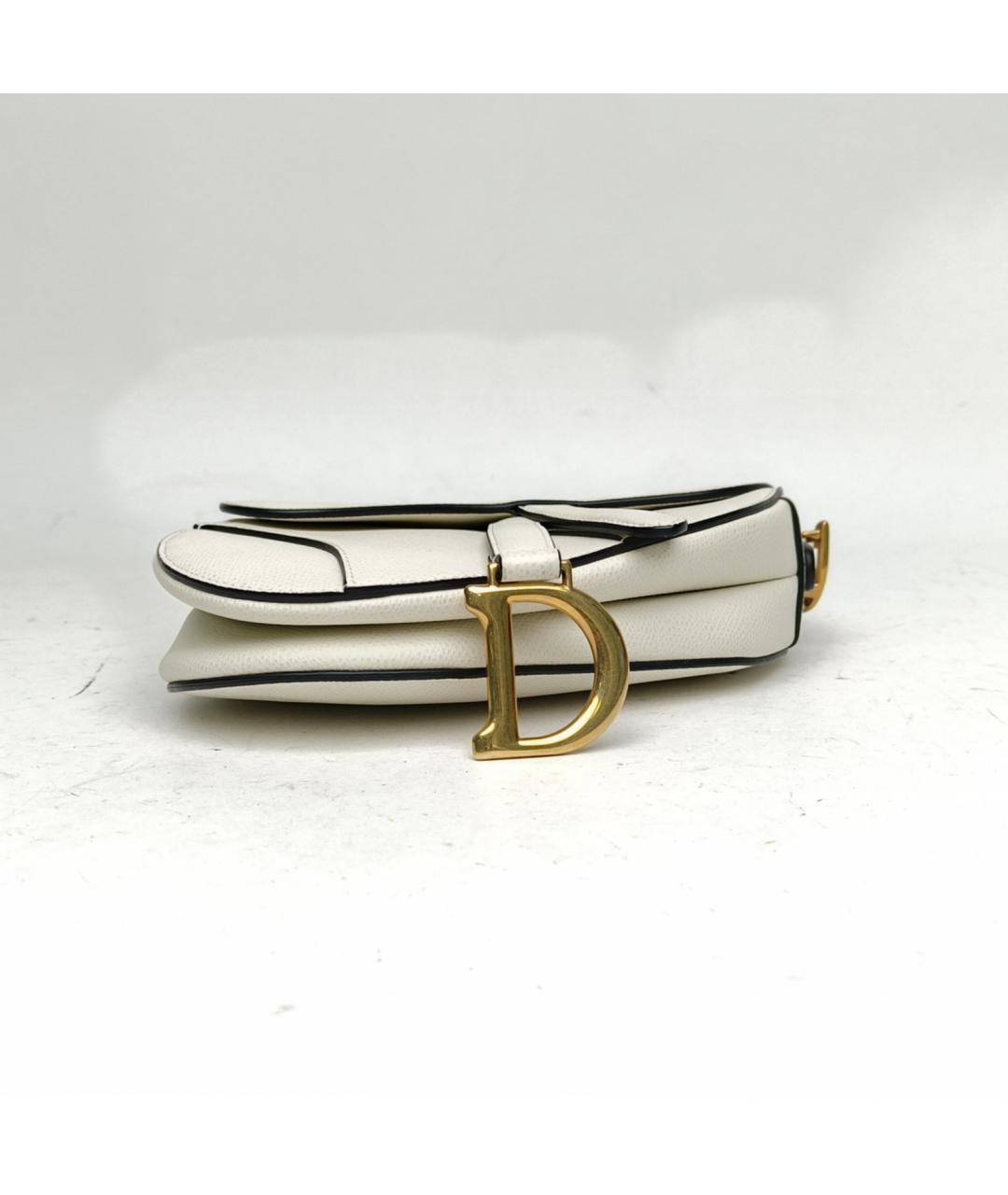 CHRISTIAN DIOR Белая кожаная сумка через плечо, фото 6