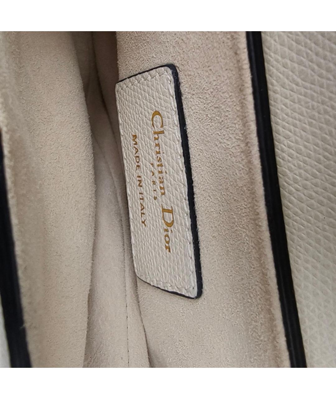 CHRISTIAN DIOR Белая кожаная сумка через плечо, фото 8