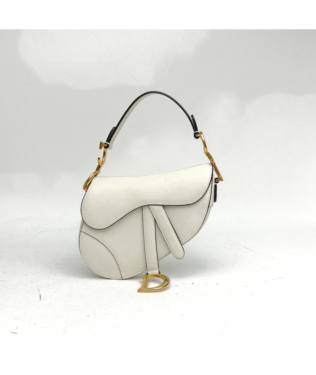 CHRISTIAN DIOR Белая кожаная сумка через плечо, фото 2