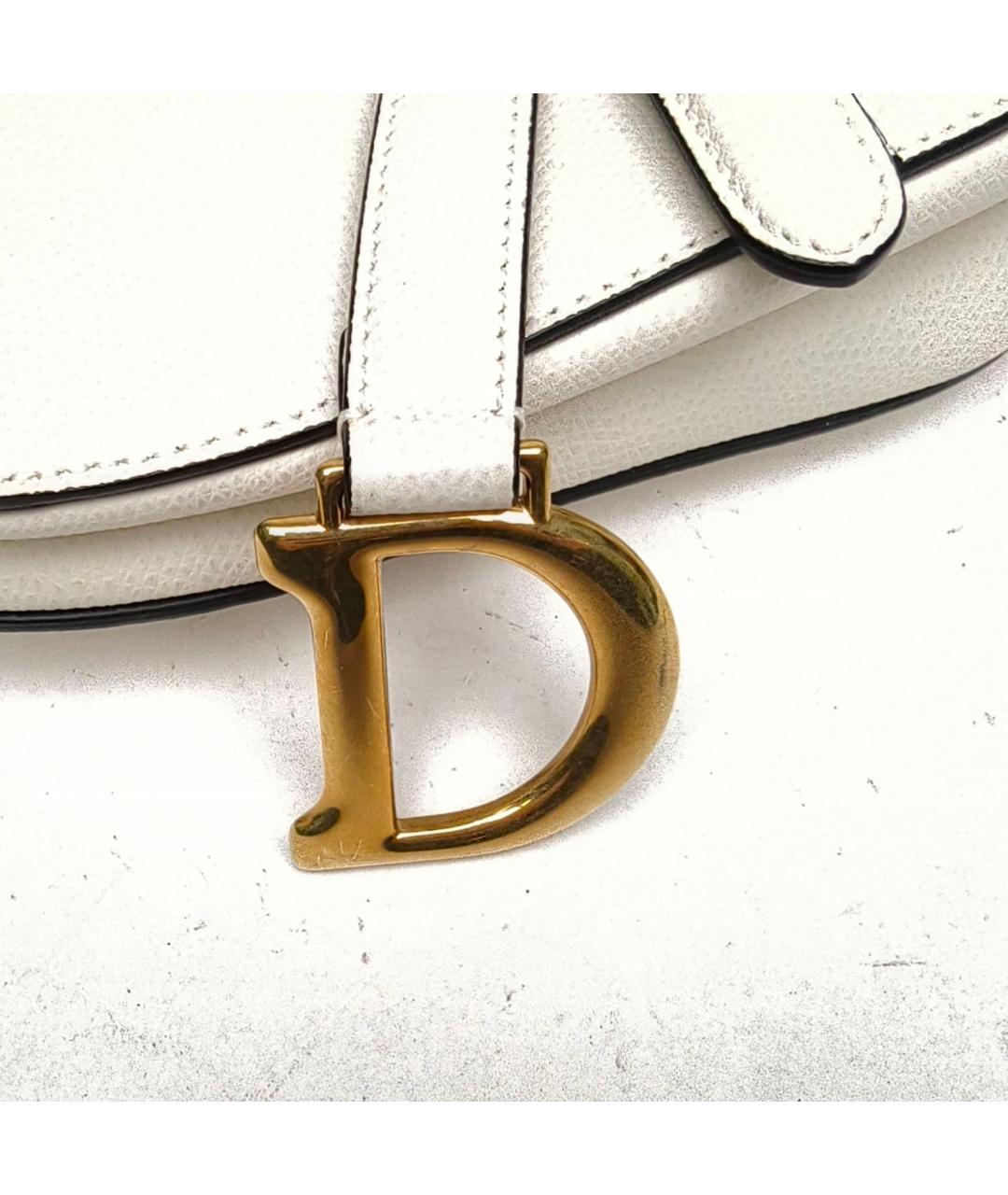 CHRISTIAN DIOR Белая кожаная сумка через плечо, фото 7