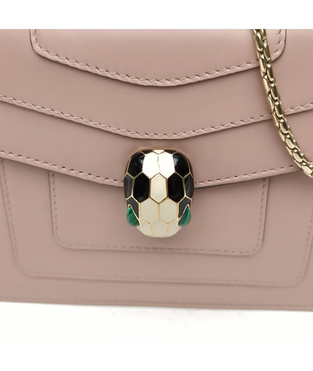 BVLGARI Розовая кожаная сумка через плечо, фото 4