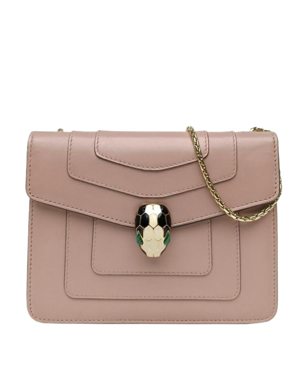 BVLGARI Розовая кожаная сумка через плечо, фото 1