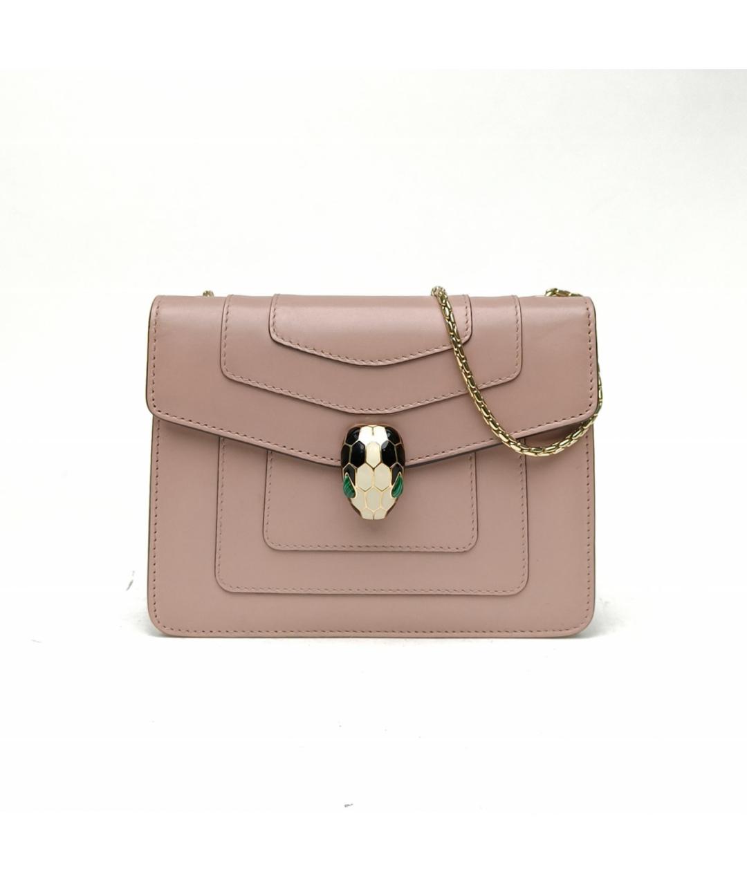 BVLGARI Розовая кожаная сумка через плечо, фото 6