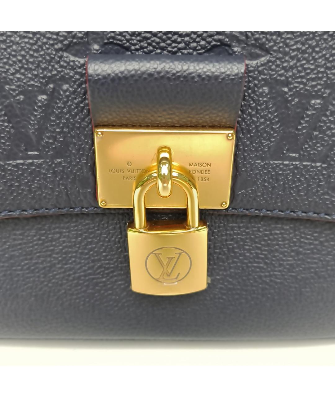 LOUIS VUITTON Темно-синяя кожаная сумка через плечо, фото 7