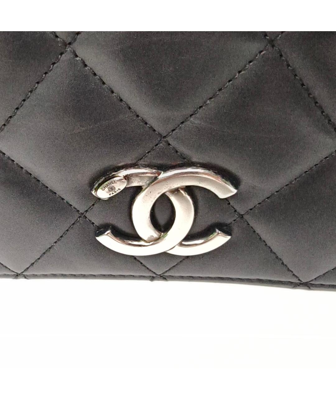 CHANEL Черная кожаная сумка через плечо, фото 8