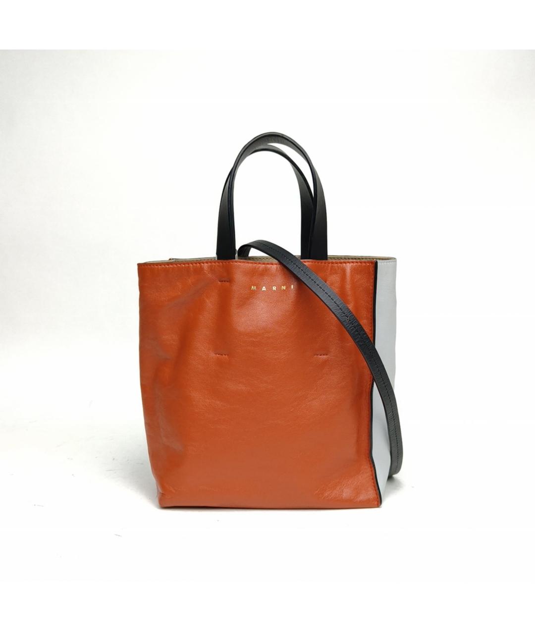 MARNI Коричневая кожаная сумка через плечо, фото 2