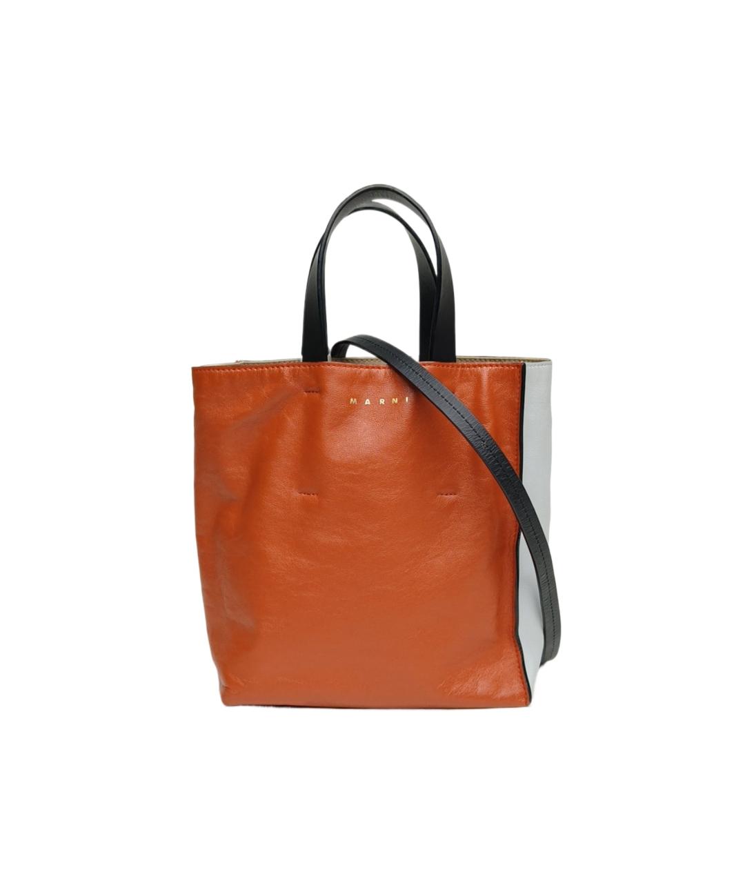 MARNI Коричневая кожаная сумка через плечо, фото 8