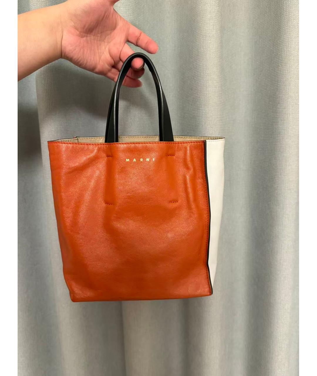 MARNI Коричневая кожаная сумка через плечо, фото 6