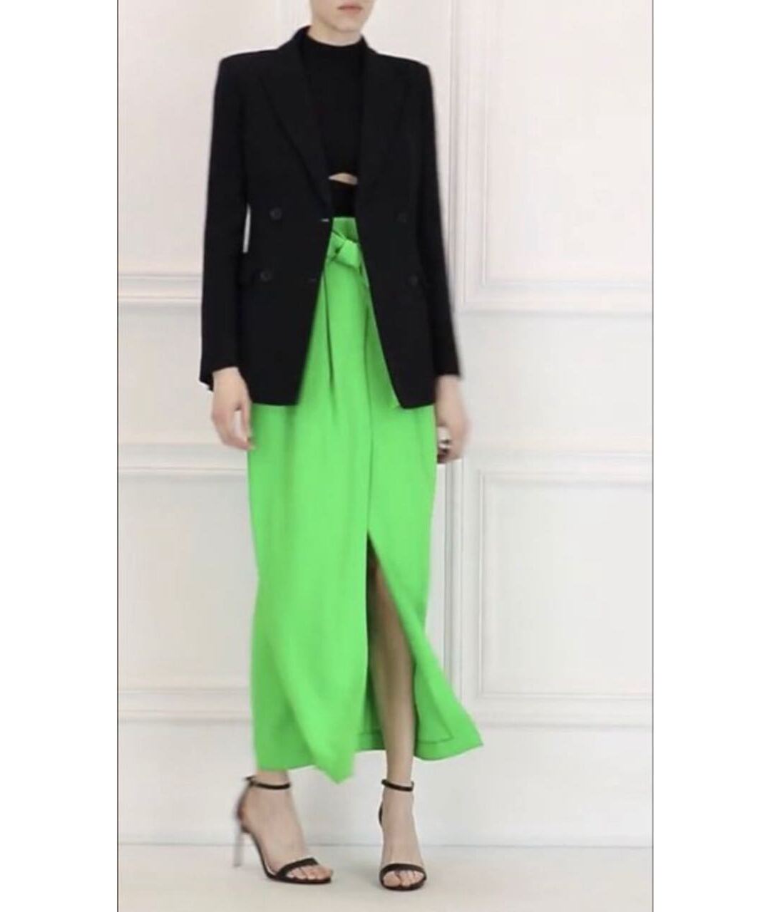 P.A.R.O.S.H. Зеленая полиэстеровая юбка макси, фото 5