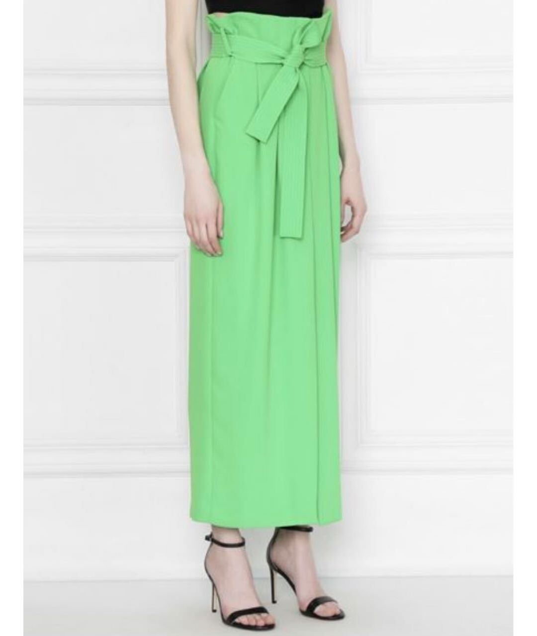 P.A.R.O.S.H. Зеленая полиэстеровая юбка макси, фото 7