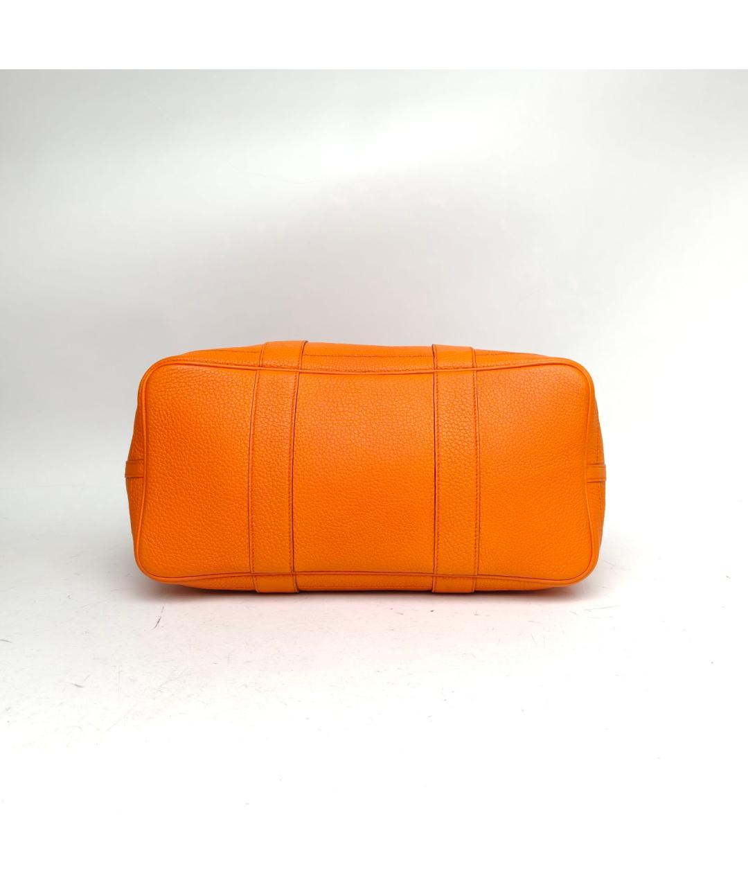 HERMES Оранжевая кожаная сумка с короткими ручками, фото 6