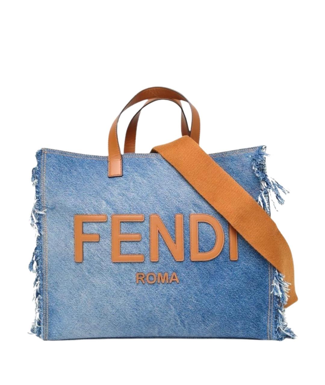 FENDI Синяя деним сумка через плечо, фото 1