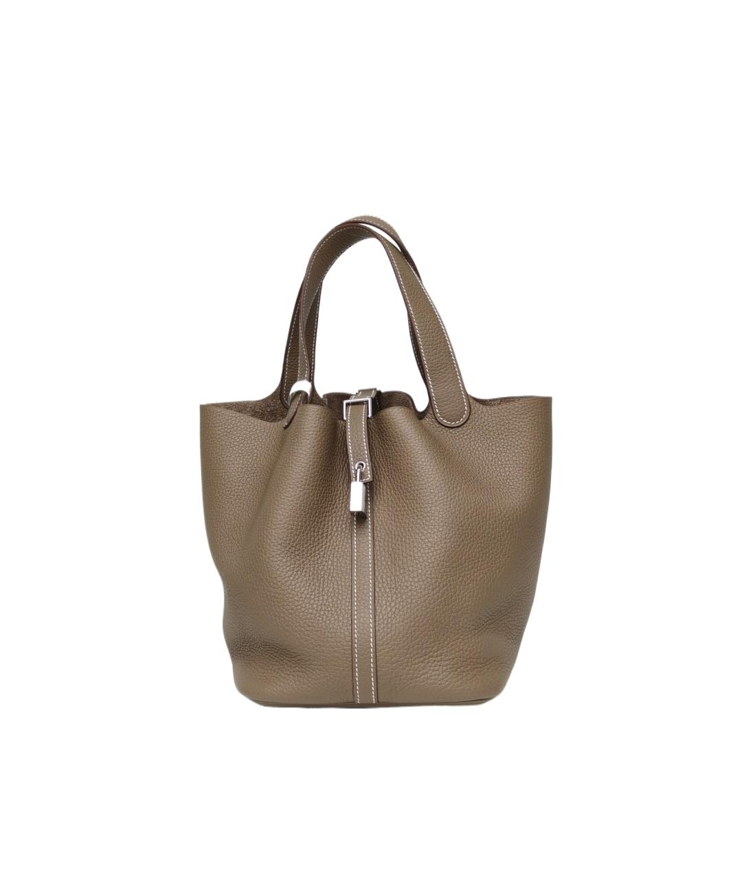 HERMES Коричневая кожаная сумка через плечо, фото 5