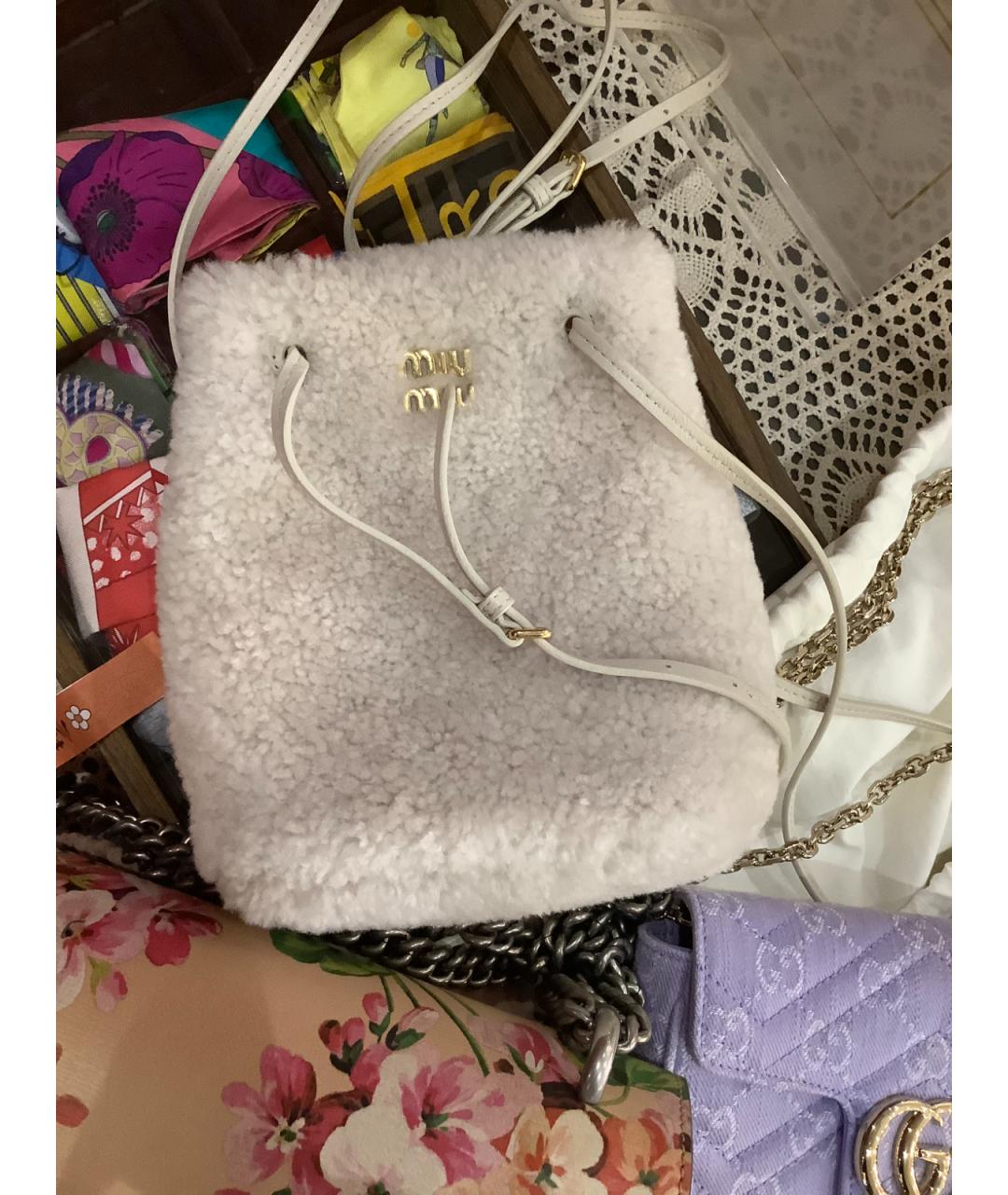 MIU MIU Белая сумка через плечо, фото 9