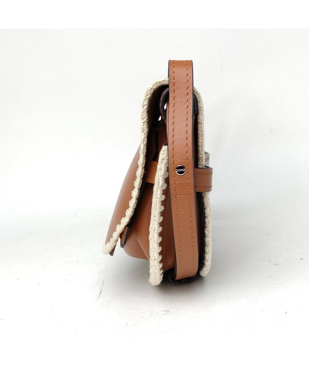 LOEWE Коричневая кожаная сумка через плечо, фото 3