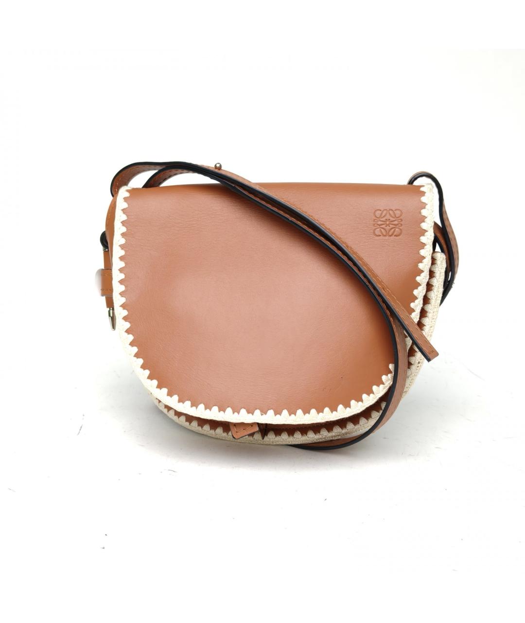 LOEWE Коричневая кожаная сумка через плечо, фото 2