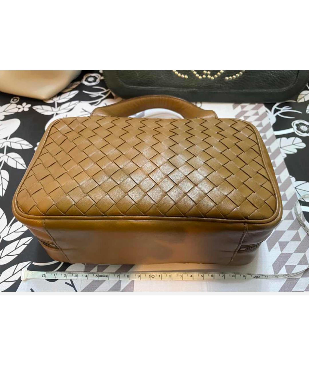 BOTTEGA VENETA Коричневая кожаная сумка через плечо, фото 8