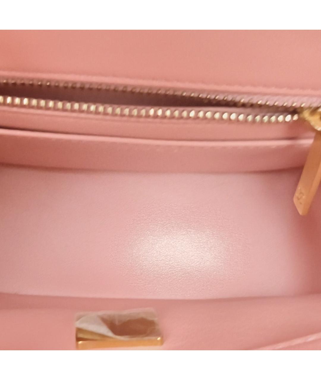 CHANEL Розовая кожаная сумка через плечо, фото 8