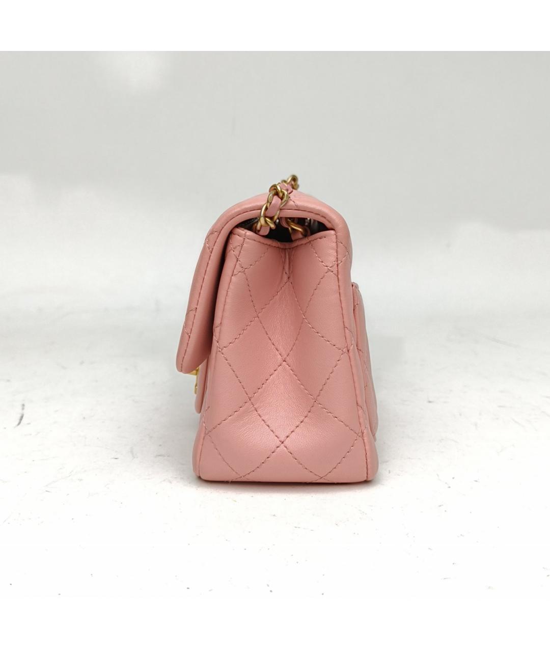 CHANEL Розовая кожаная сумка через плечо, фото 3