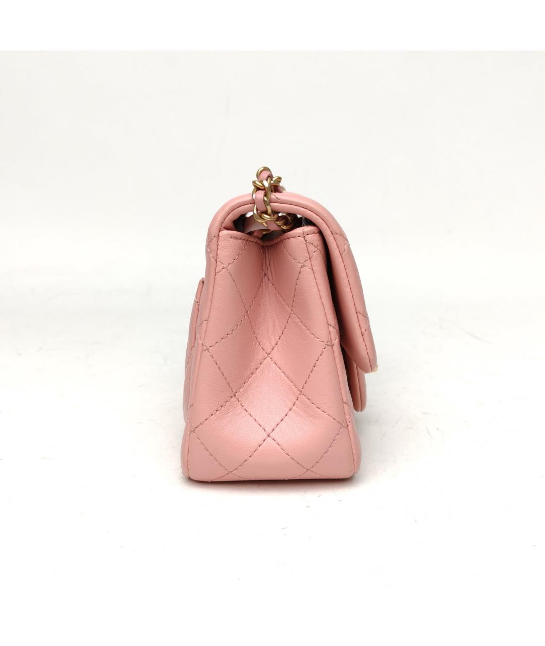 CHANEL Розовая кожаная сумка через плечо, фото 5
