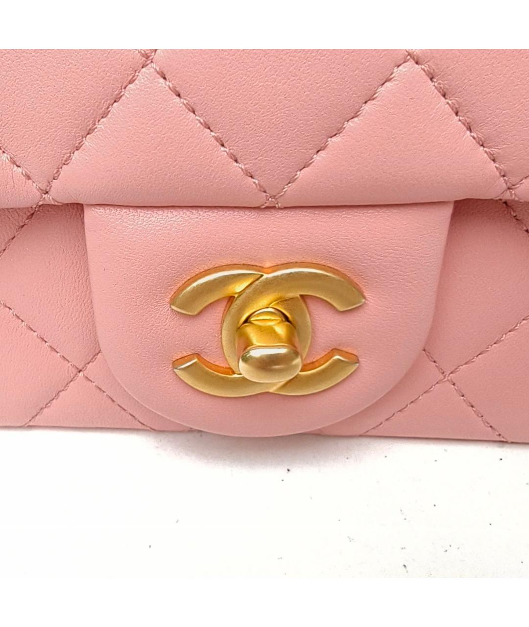 CHANEL Розовая кожаная сумка через плечо, фото 7