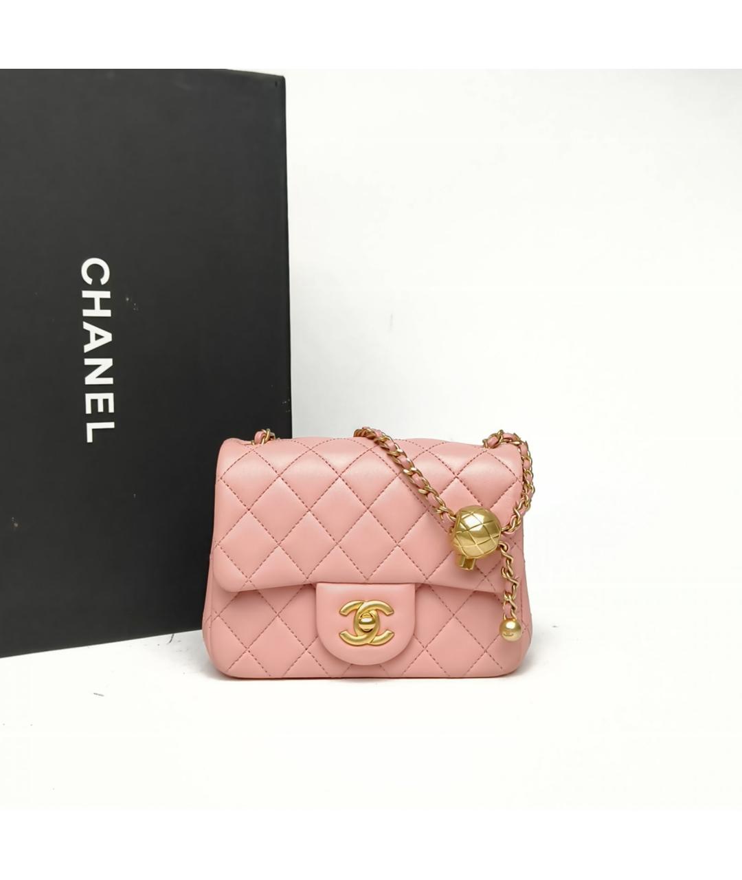 CHANEL Розовая кожаная сумка через плечо, фото 9