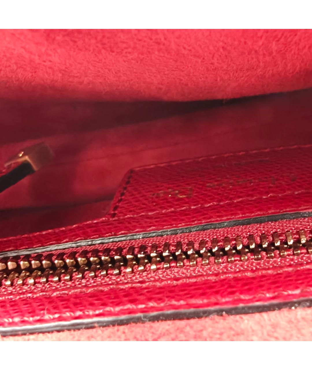 CHRISTIAN DIOR Красная кожаная сумка через плечо, фото 8